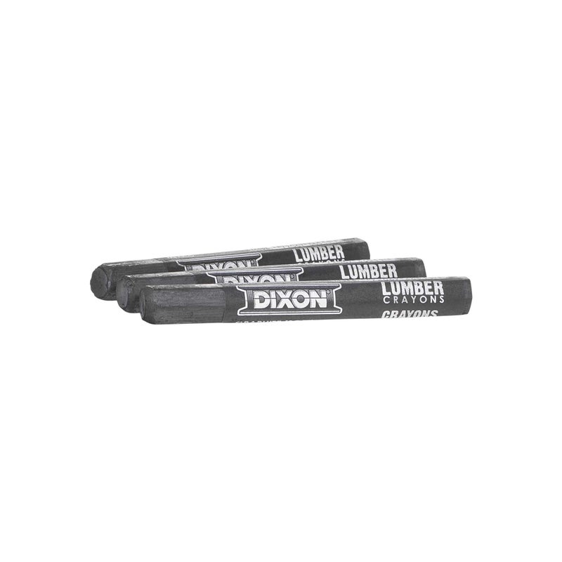 Dixon Industrial Lumber Marking Crayons, Soft Graphite, 4-1/2 x 1/2" Hex, Pack of 12 (36512) - Image 2